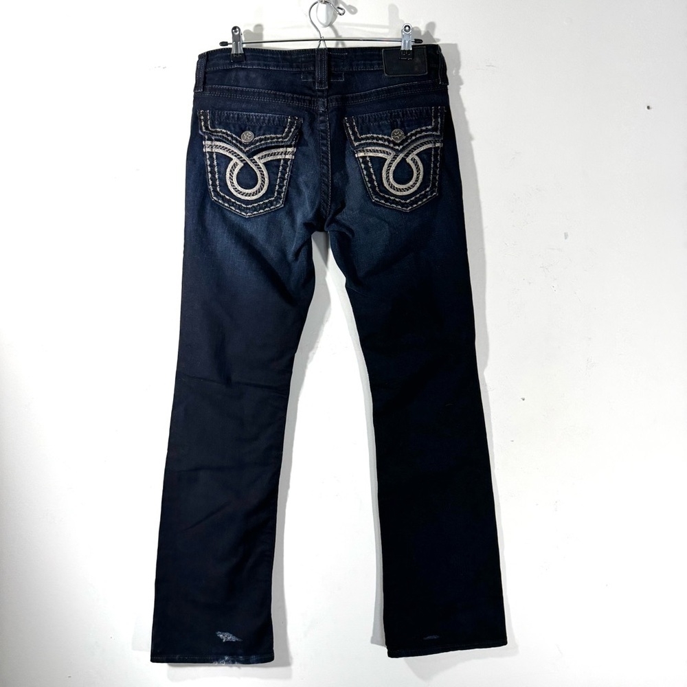 Big Star Liv Boot Low Rise Jeans 31L Thick Stitch Embroidered Flap Pocket